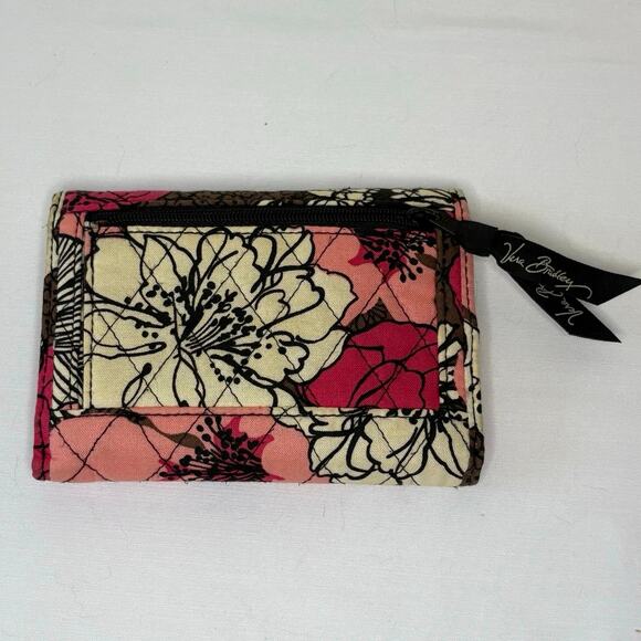 Vera Bradley Mocha Rouge Tre-Fold Wallet Pink Brown Quilted Retired 2011 - Picture 2 of 8